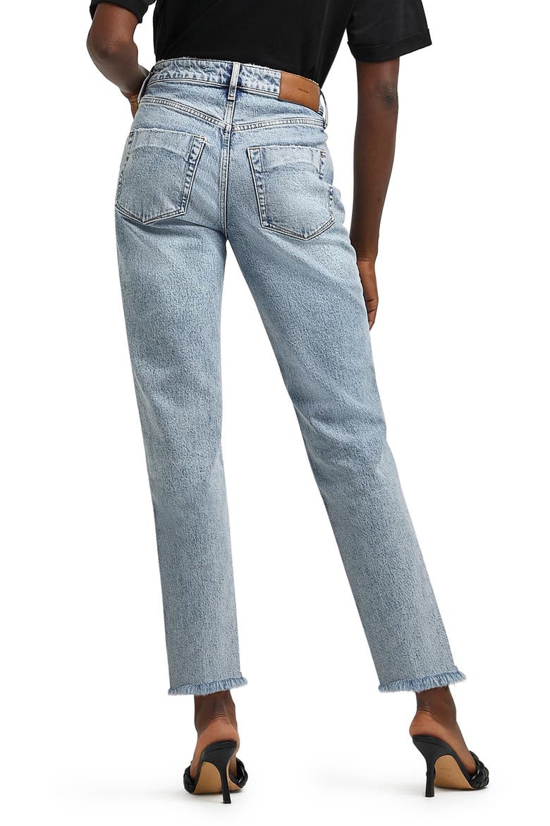 Jaxx High Waist Straight Leg Jeans, Alternate, color, MED DENIM
