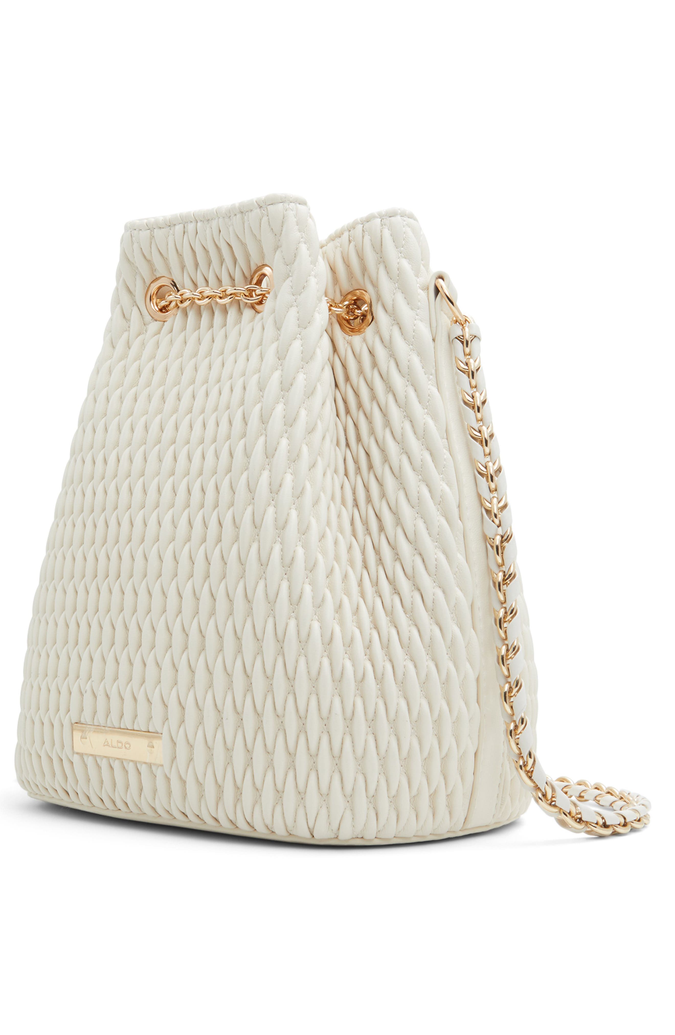 ALDO Natalya Quilted Faux Leather Bucket Bag, Alternate, color, 