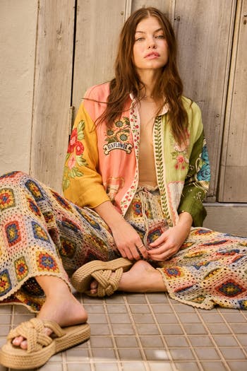 Agua Bendita Roots Harvest Crochet Cover-Up Pants | Nordstrom