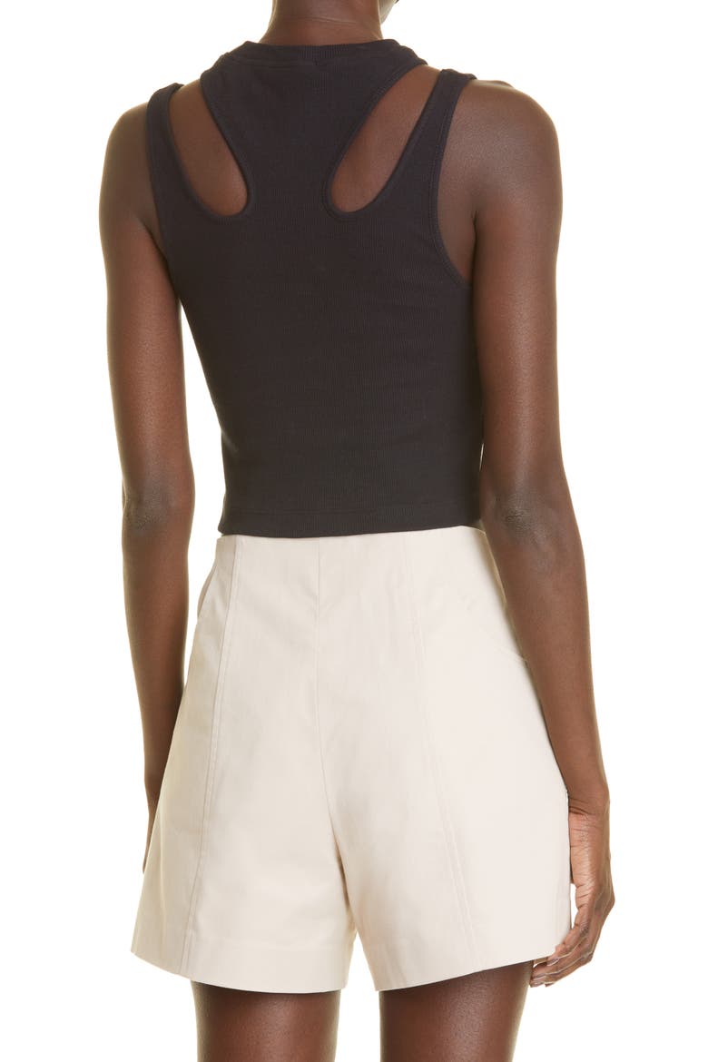 Gender Inclusive R2 Cutout Crop Tank, Alternate, color, BLACK