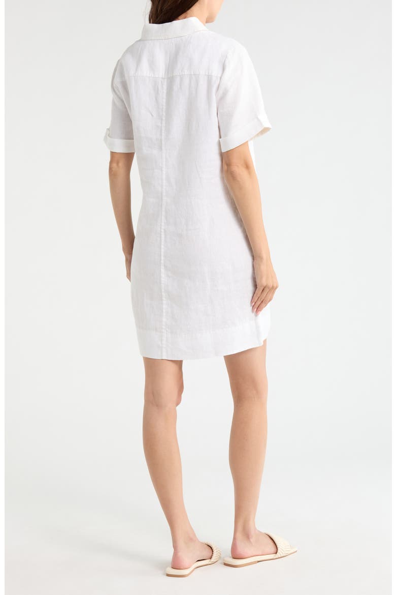 Two Palms Linen Dress, Alternate, color, WHITE