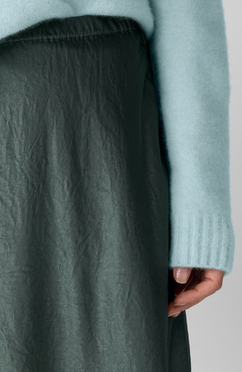 Eileen Fisher Crinkle Satin Bias Skirt In Green