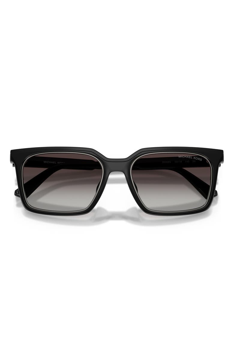 Michael Kors Honolulu 55mm Gradient Square Sunglasses, Alternate, color, Black / Grey Gradient