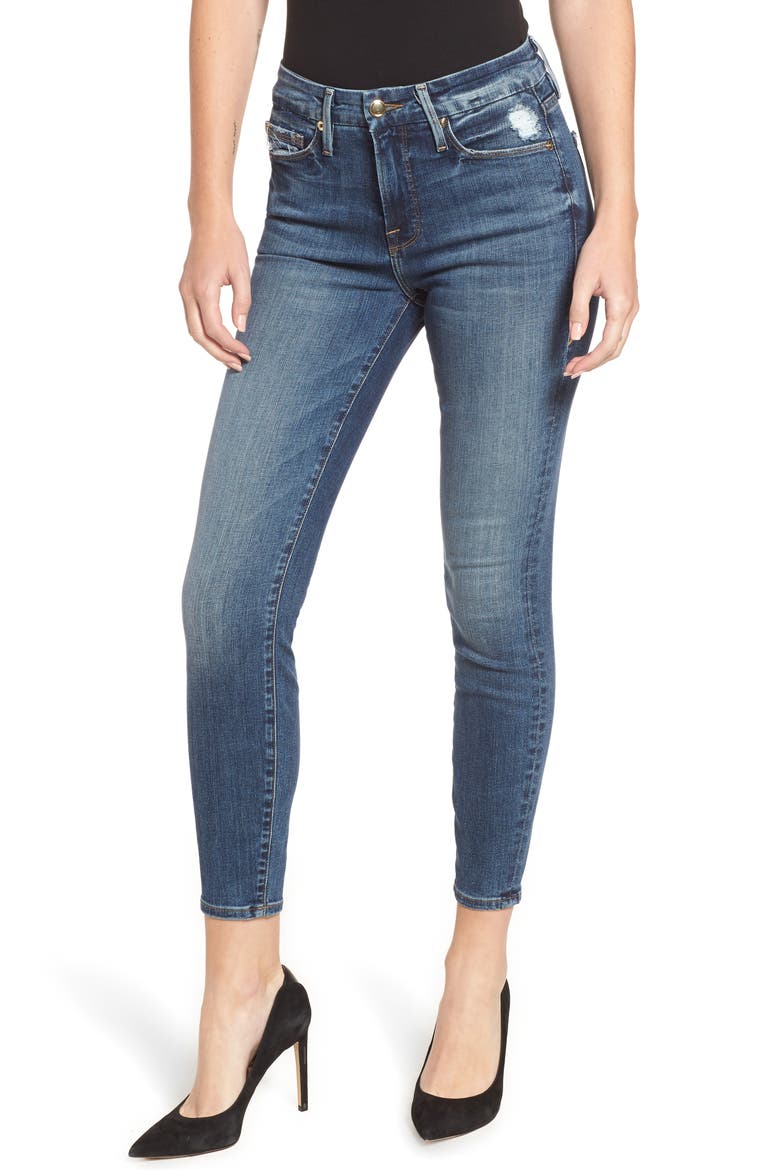 Good Legs Ripped Crop Skinny Jeans, Main, color, BLUE 187