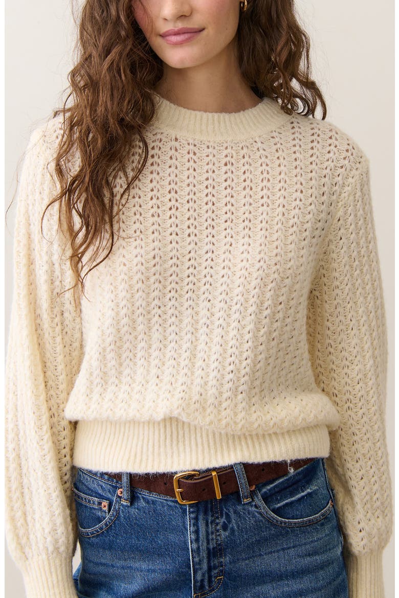 Alma Crewneck Sweater, Alternate, color, CREAM