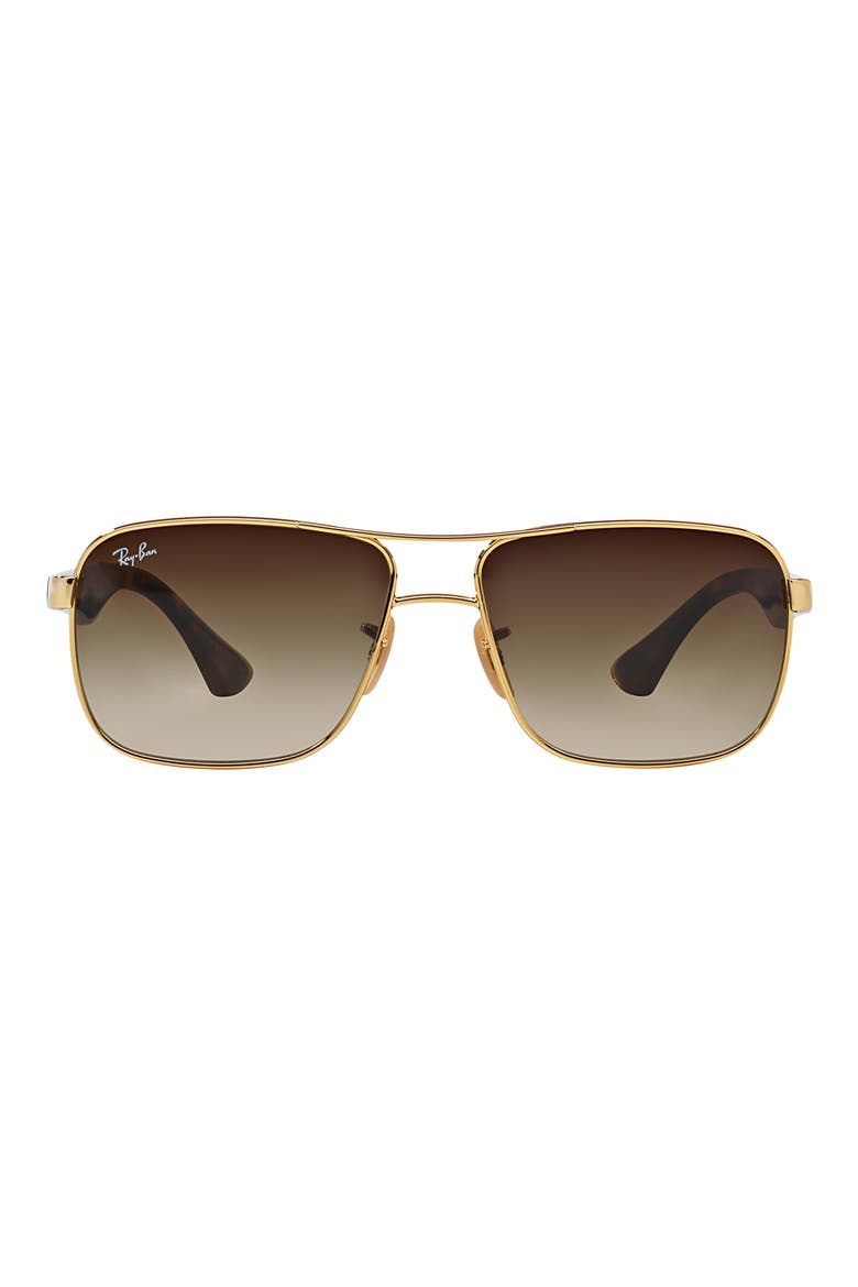 59mm Pilot Sunglasses, Main, color, GOLD/ BROWN