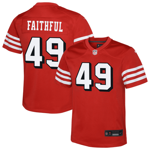 Youth Nike The Faithful Scarlet San Francisco 49ers Alternate 2 Game Jersey
