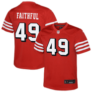 Nike Youth Nike The Faithful Scarlet San Francisco 49ers Alternate 2 Game Jersey
