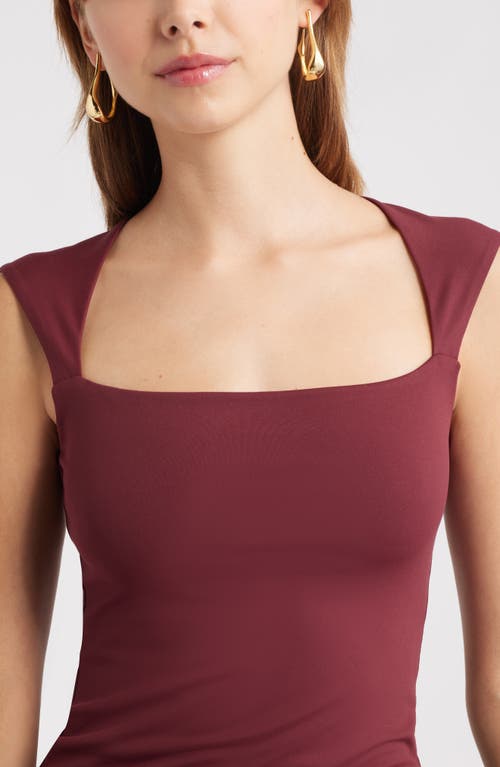 Open Edit Square Neck Tank In Burgundy