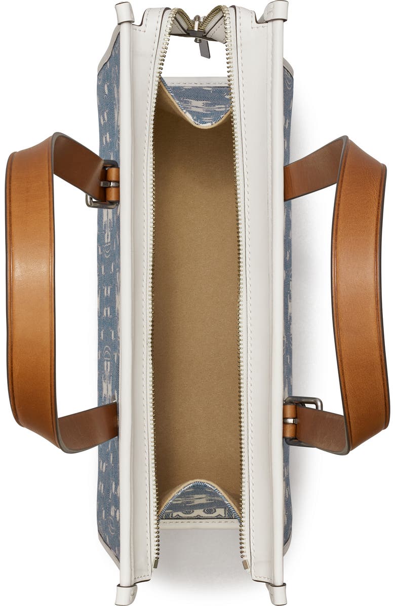 Tory Burch Small T Monogram Denim Tote, Alternate, color,