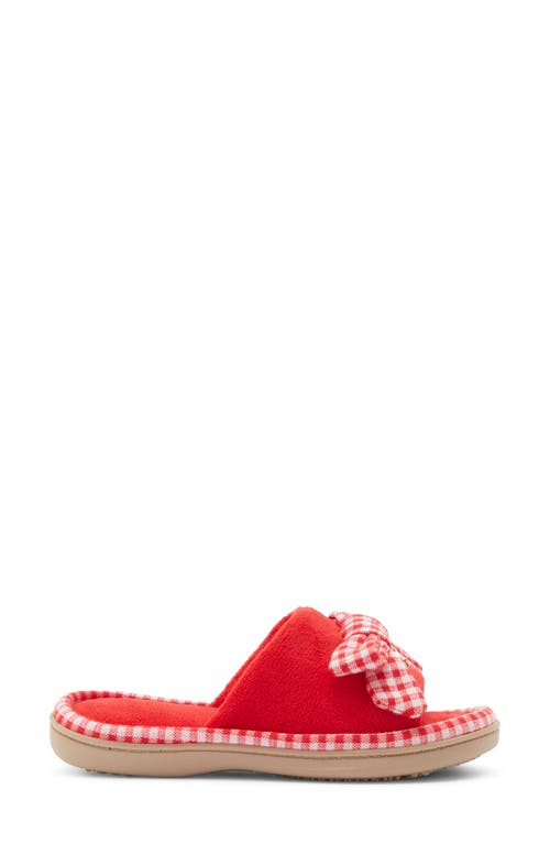 Isotoner Microterry Bow Slide Slipper In Red