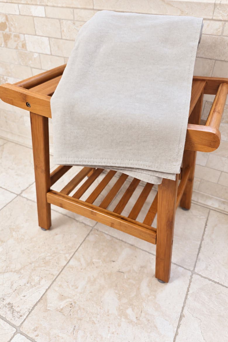 Stucco Organic Cotton Terry-Lined Turkish Bath Towel, Alternate, color, Beige