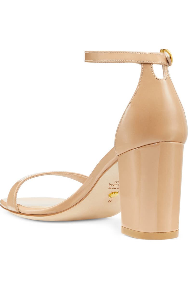 Stuart Weitzman Nudistcurve 75 Block Heel Sandal, Alternate, color, Adobe