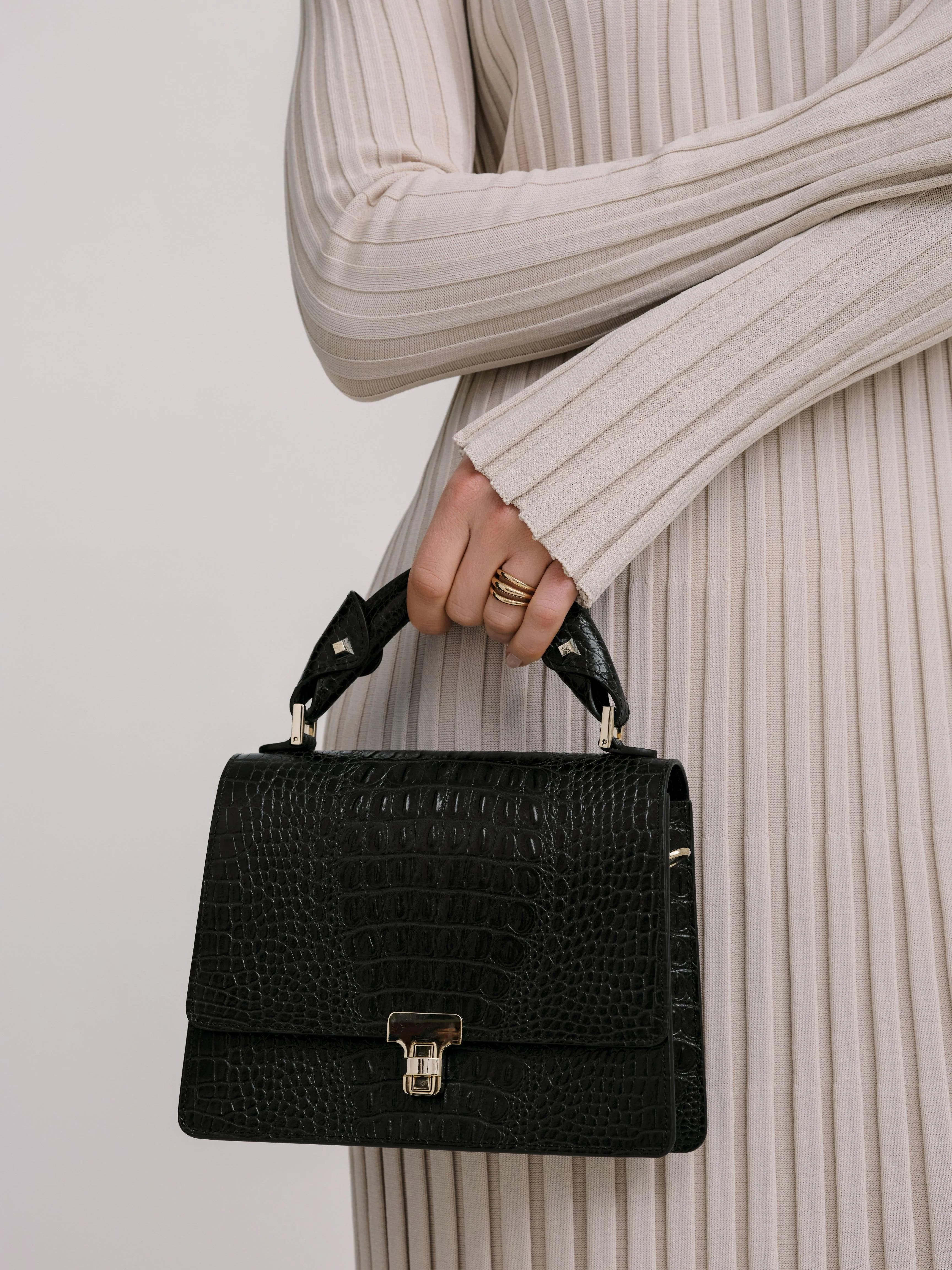 VIE LORIE Vittoria Top Handle Bag, Alternate, color, Black Chestnut