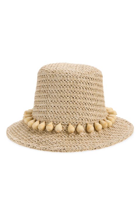 Sedona Wooden Drop Raffia Hat