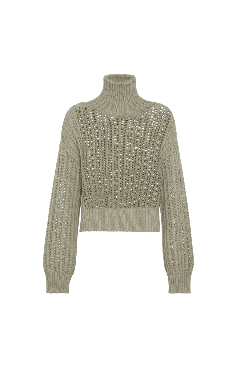 Brunello Cucinelli Cashmere Feather yarn sweater, Main, color, Green