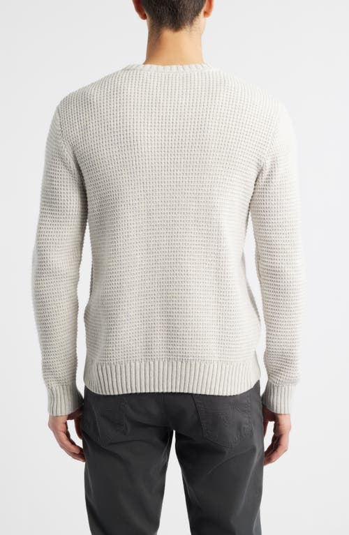 James Campbell Laggan Waffle Stitch Crewneck Sweater In White
