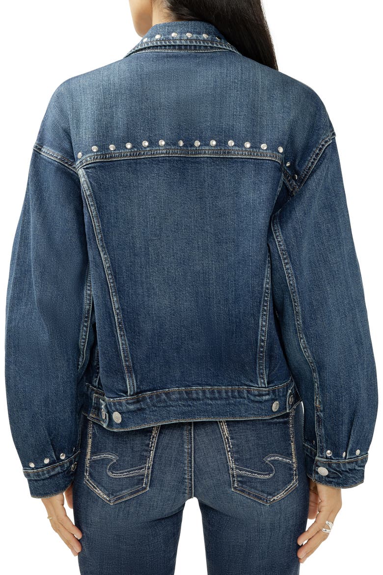 Studded Denim Jacket, Alternate, color, PIMLICO