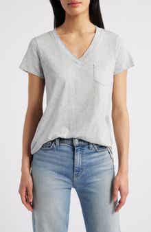 Caslon® Cotton & Modal V-Neck T-Shirt