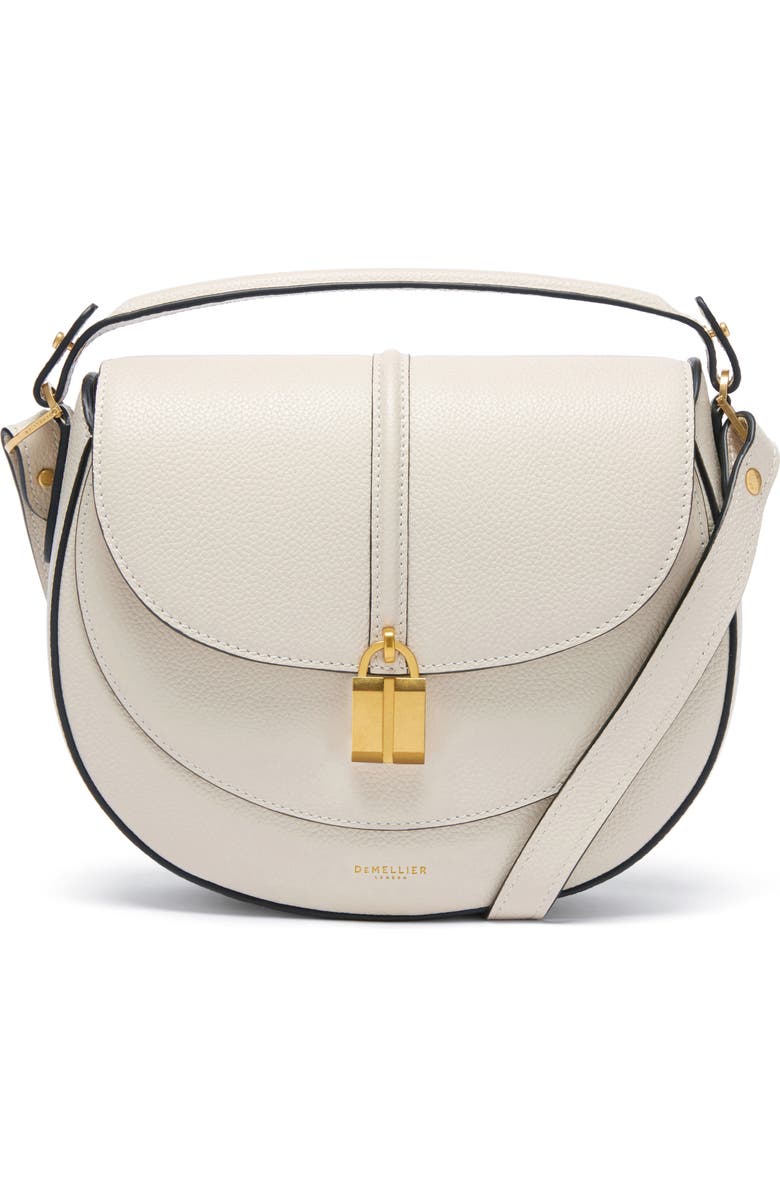 DeMellier Siena Leather Saddle Crossbody Bag, Main, color, Chalk