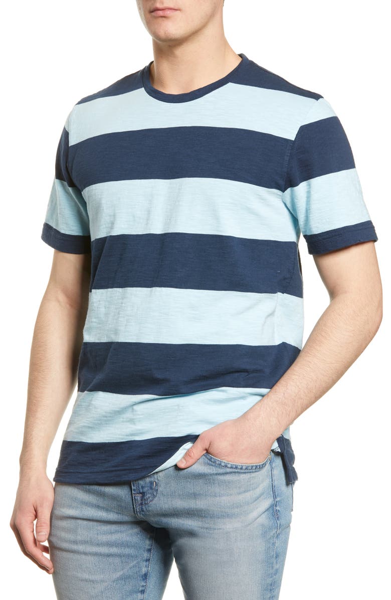 1901 Rugby Stripe Crewneck T-Shirt, Main, color,