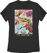 Star Wars: The Mandalorian and Grogu Women's Star Wars The Mandalorian and Grogu The Child Snack Time Comic Art  Graphic T-Shirt