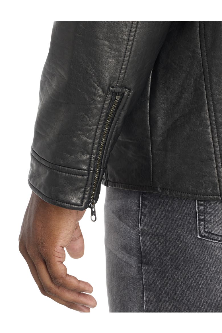Big & Tall Moto Jacket, Alternate, color, BLACK