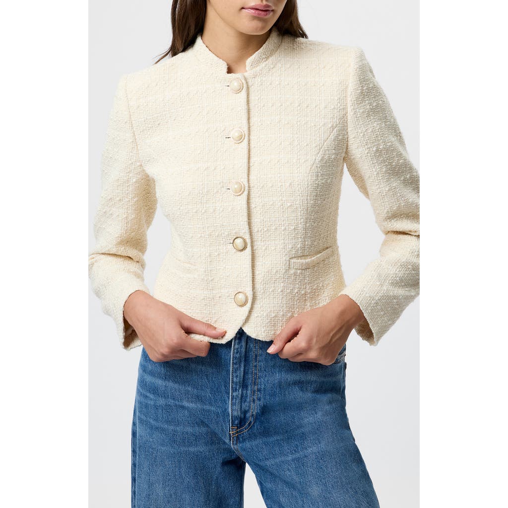French Connection Structured Tweed Jacket In Neutral