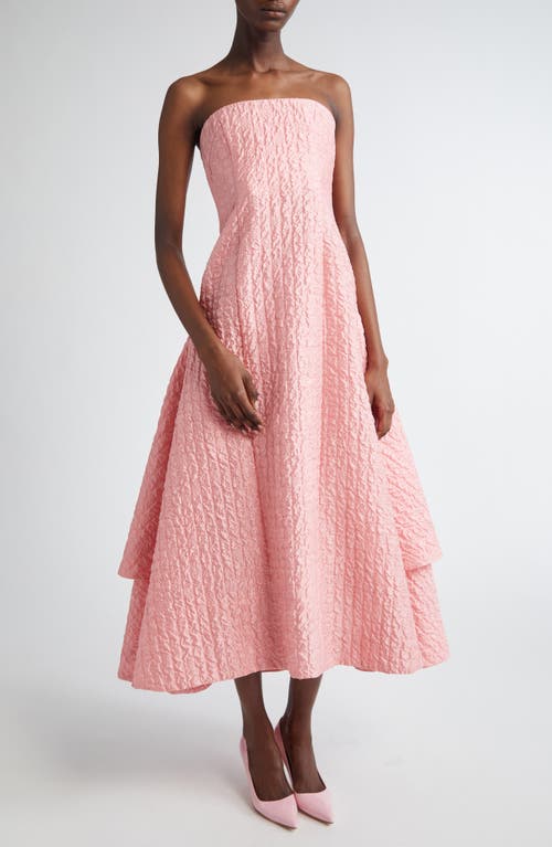 EMILIA WICKSTEAD EMILIA WICKSTEAD STRAPLESS SATIN SEERSUCKER MIDI DRESS