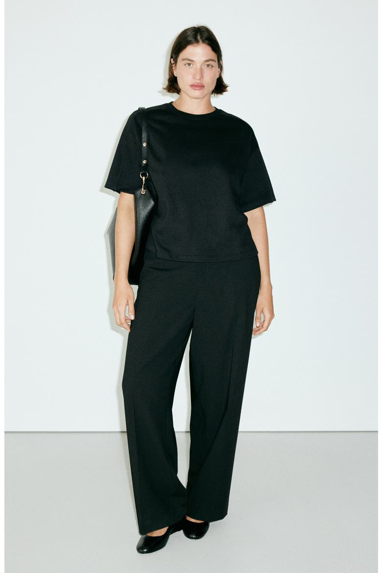 Seam Detail T-Shirt, Alternate, color, BLACK