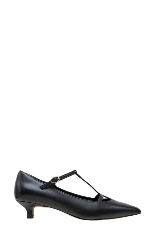 Linea Paolo Celia Pointed Toe T-strap Pump In Black