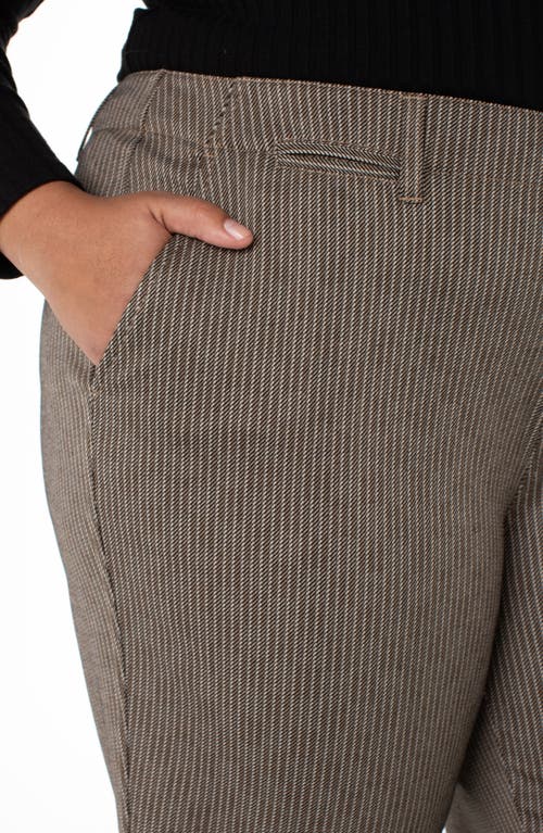 Liverpool Los Angeles Stripe Crop Wide Leg Pants In Brown