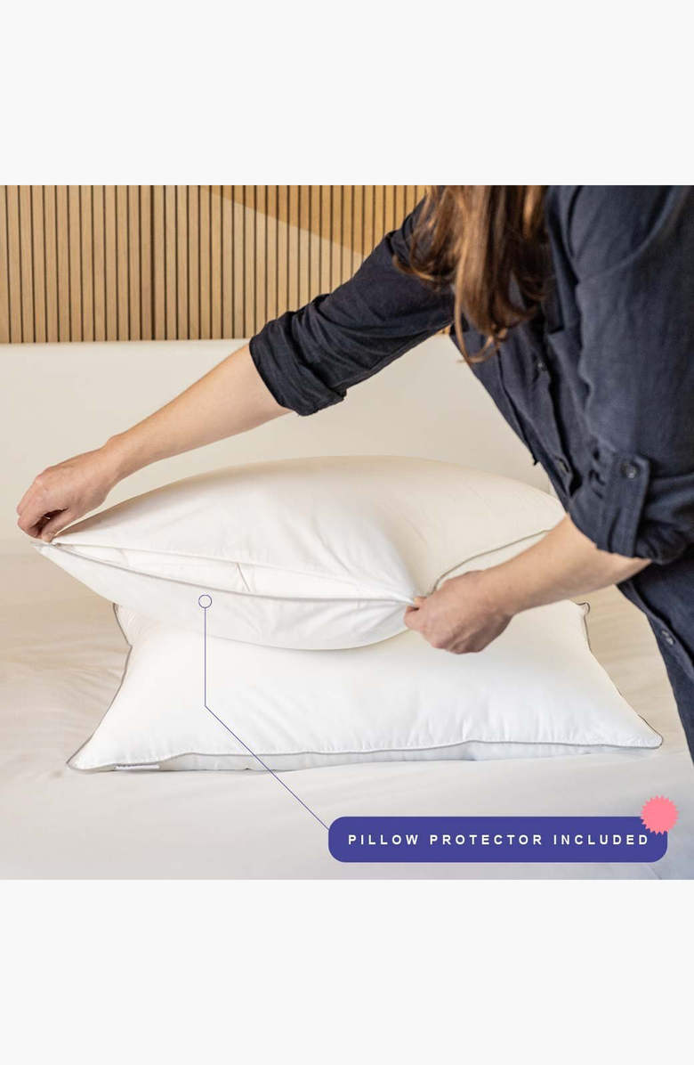 FluffCo | Hotel Comfort Down Feather Pillow, Alternate, color, Standard / Firm Fluff