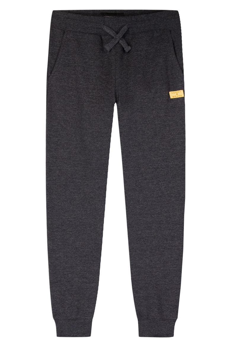 Kids' Solid Joggers, Main, color, BLACK HTHR