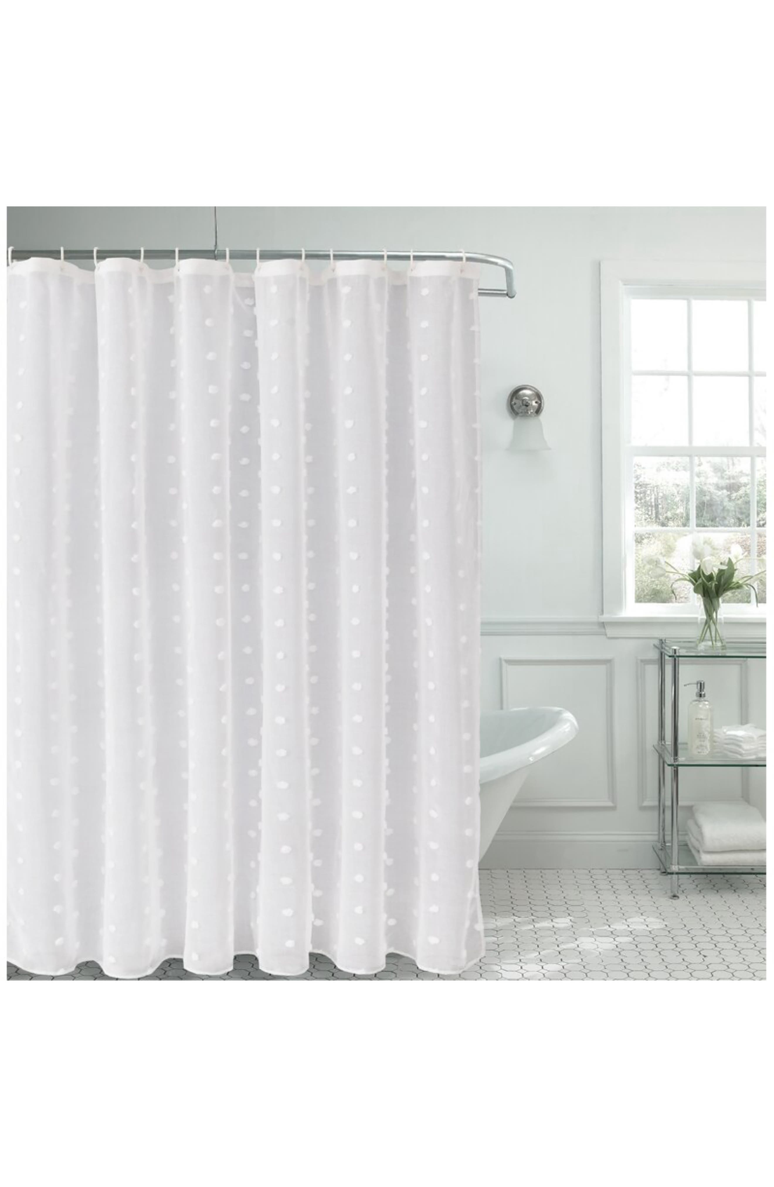 DAINTY HOME Snowball Shower Curtain