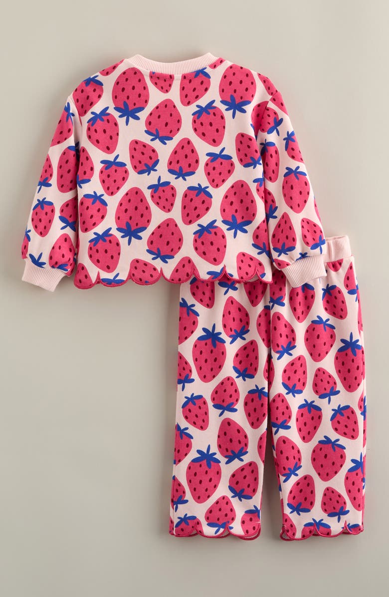 Tucker + Tate Scallop Hem Cotton Blend Top & Pants Set, Alternate, color, Pink Balm Cool Strawberries