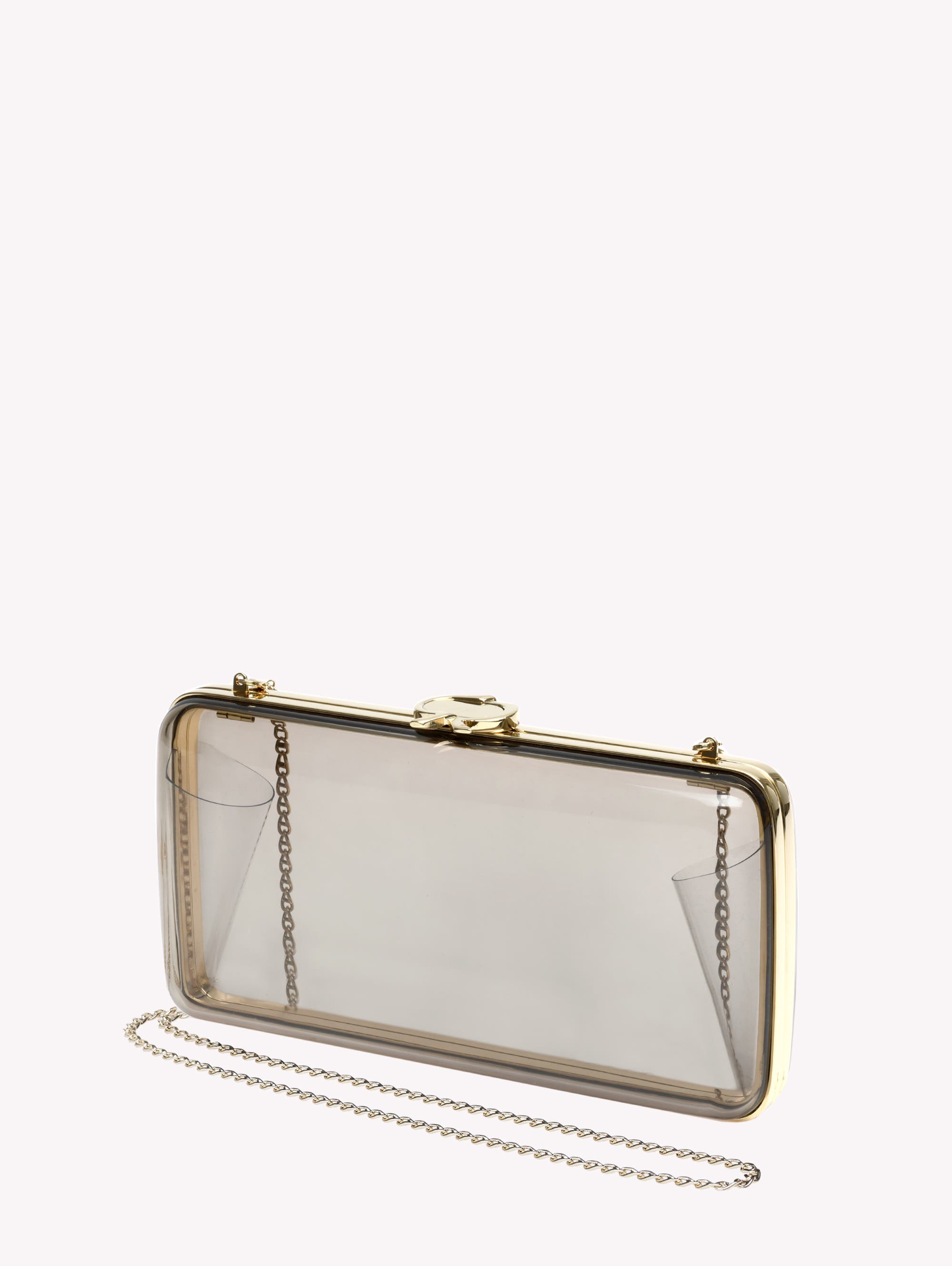 Gianvito Rossi Vetra Clutch, Alternate, color, Fumè Black Plexi
