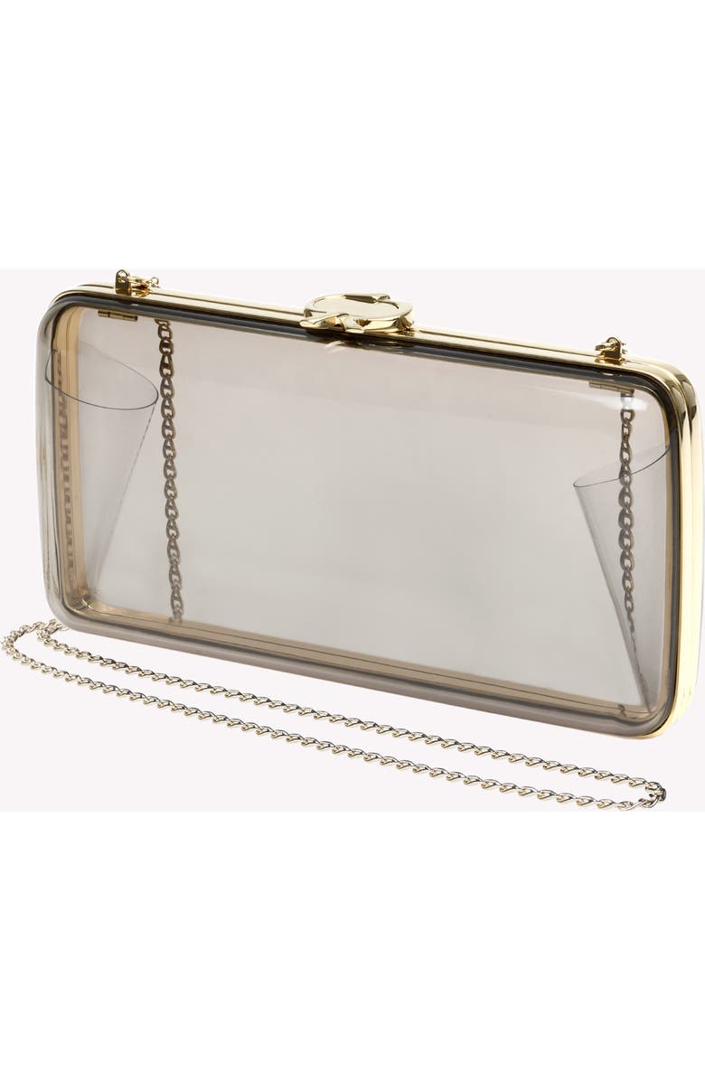 Gianvito Rossi Vetra Clutch, Alternate, color, Fumè Black Plexi