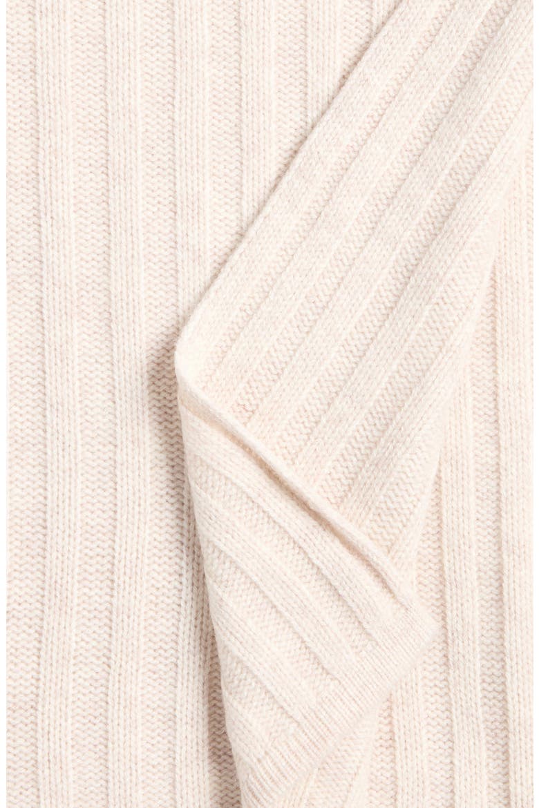 Wool & Cashmere Blend Rib Throw Blanket, Alternate, color, BEIGE OATMEAL