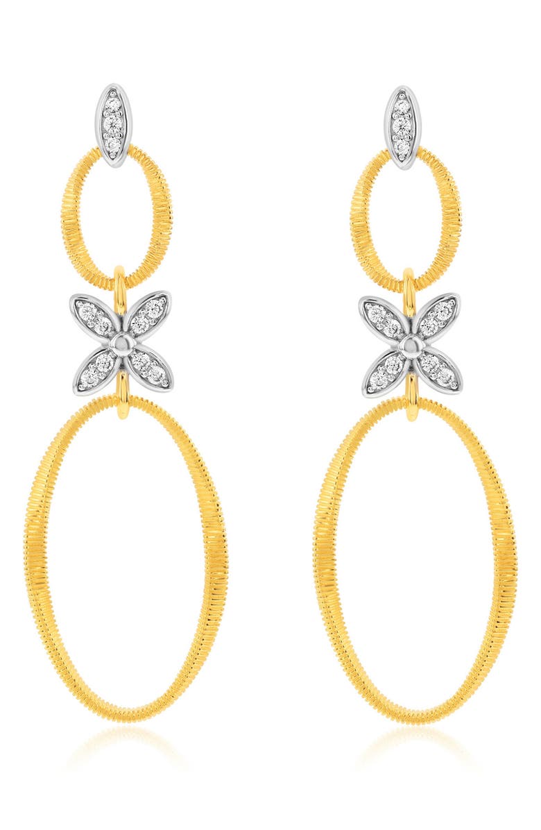 SUZY LEVIAN Golden Helix Flower Double Circle Coil Drop Earrings, Alternate, color, Yellow
