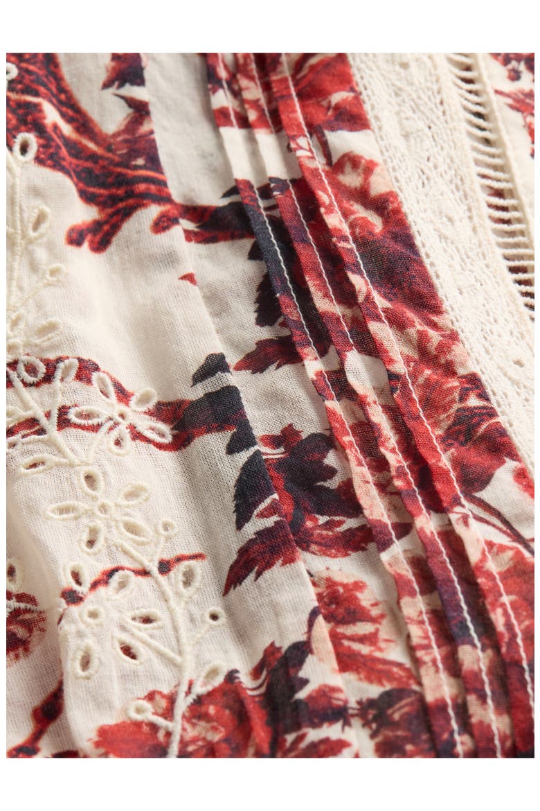 McLaine Embroidered Puff-Sleeve Dress, Alternate, color, ORCHARD GLOW