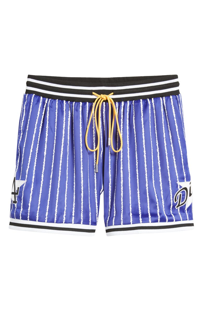 DIET STARTS MONDAY x '47 Dodgers Stripe Sateen Shorts, Alternate, color, 