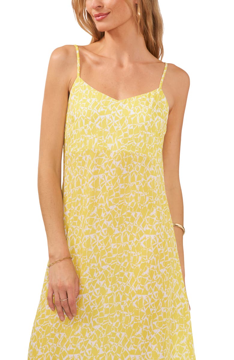 Vince Camuto Geometric Print Midi Slipdress, Alternate, color, 