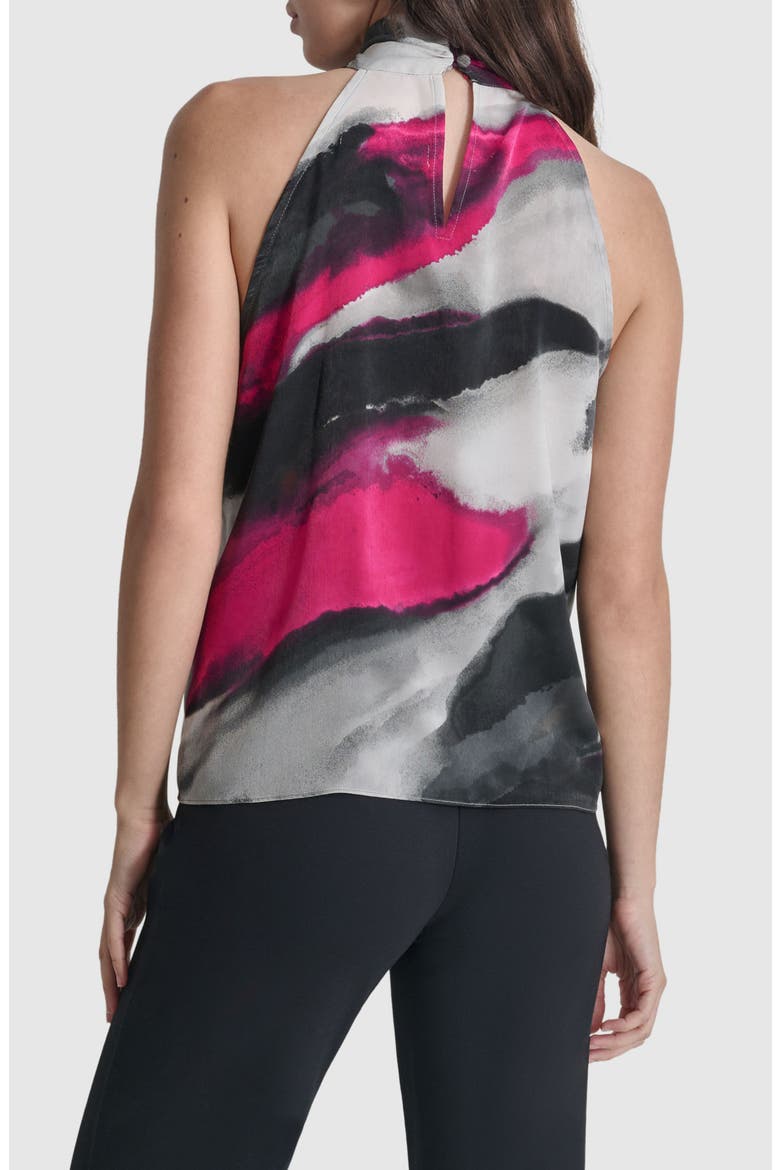 Abstract Print Sleeveless Satin Top, Alternate, color, GREY GEODE