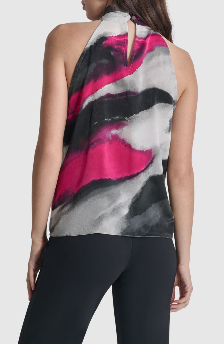 DKNY Abstract Print Sleeveless Satin Top, Alternate, color, 