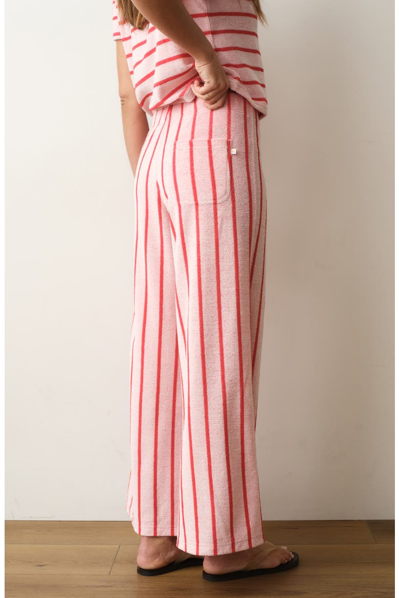 Beach Terry Wide Leg Pants, Alternate, color, RED AND WHITE STRIPE