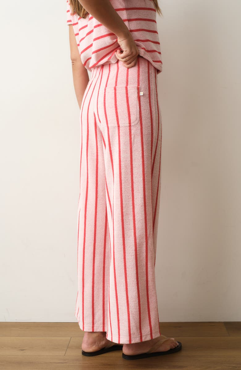 Marine Layer Beach Terry Wide Leg Pants, Alternate, color, Red And White Stripe