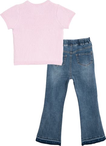Kids' Short Sleeve Sweater & Bow Leggings Set