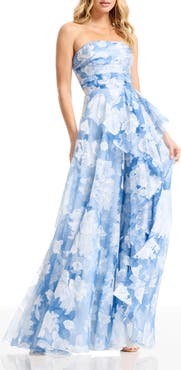 Dress the Population Kit Floral Strapless A-Line Gown