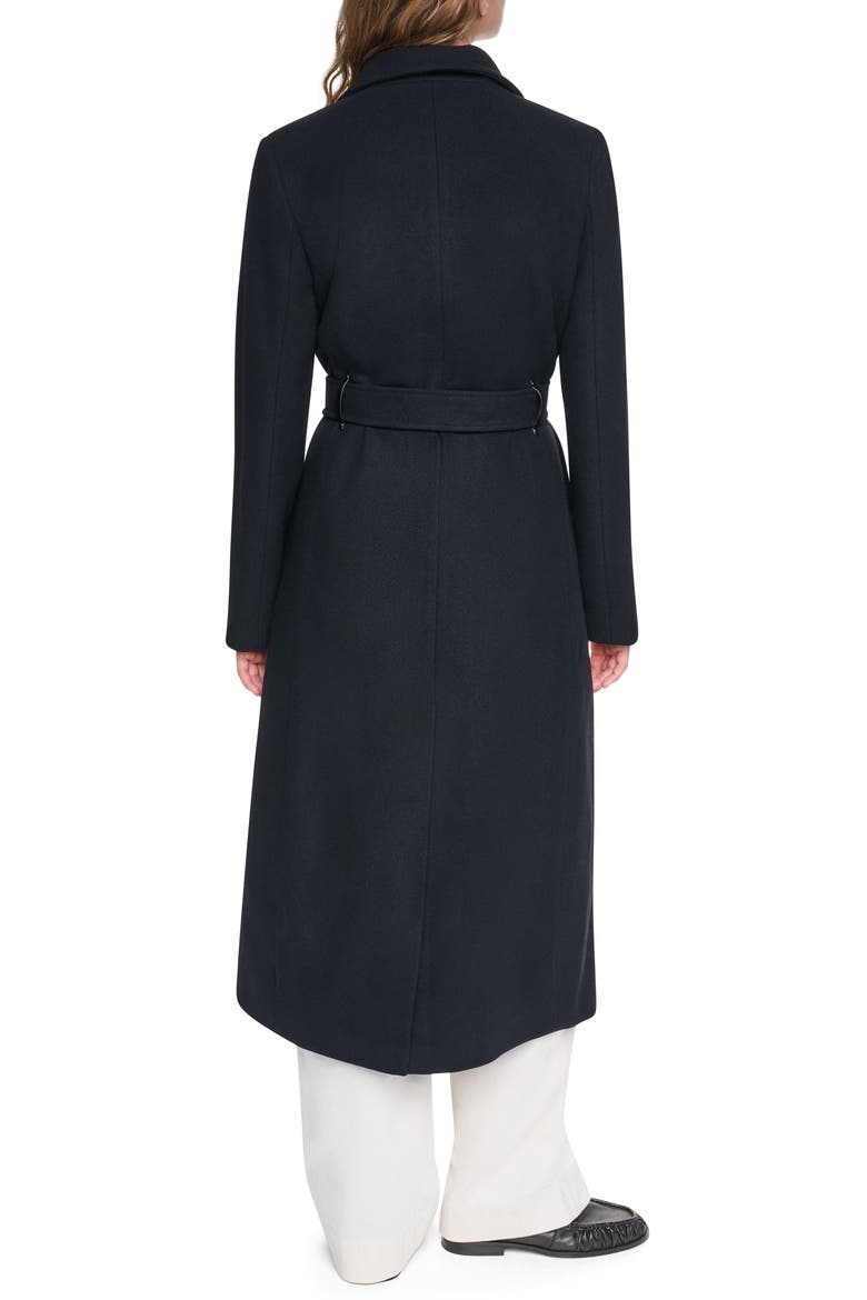Asymmetric Zip Maxi Wool Blend Coat, Alternate, color, BLACK